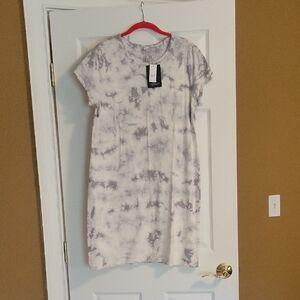 GAP Gray Tie-Dye Midi Dress